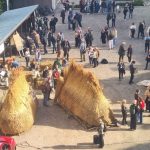 Materialdemonstrationer på gårdsplan vid byggandsvårdens konvent 2024 I Mariestad