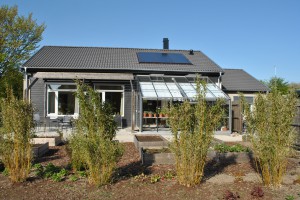 Lättbetonghus med träfasad